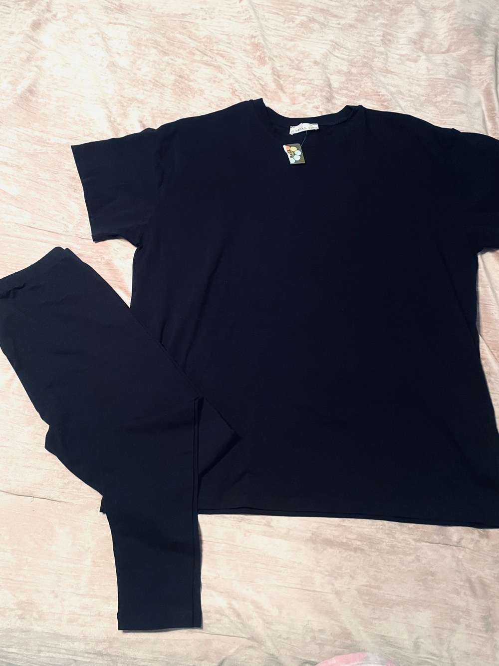 Zenana | NWT | Comfy Athleisure Black Boxy T-Shirt and Legging Coordinating Set